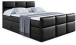 Boxspringbett OHIO-Z KING Hochglanz Schwarz - Breite: 140 cm