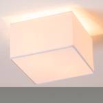 Plafondlamp Borris geweven stof/ijzer - Wit - Breedte: 30 cm