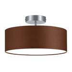 Plafondlamp Shima II geweven stof/metaal - 2 lichtbronnen - Bruin/wit