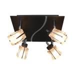 Luce da soffitto Lauren Metallo Nero 4 luci