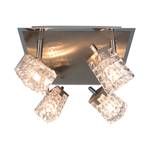 Plafondlamp Loreley metaal/glas zilverkleurig 4 lichtbronnen