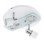 Plafondlamp Pawedo glas/staal - 4 lichtbronnen - Wit