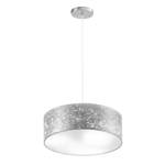 Suspension Shade Fer / Tissu - 3 ampoules - Argenté - Abat-jour diamètre : 40 cm