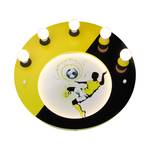 Lampada da soffitto Soccer 5/54 Legno 5 luci - Nero / Giallo