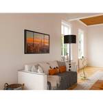 Impression d’art New York Sun Bleu - Orange - Bois manufacturé - Papier - 118 x 70 x 2 cm