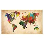 Bild Weltkarte in Farben Multicolor - Holzwerkstoff - Papier - 118 x 70 x 2 cm