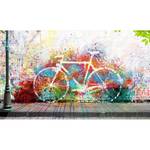 Impression d’art Graffiti Fahrrad Multicolore - Bois manufacturé - Papier - 118 x 70 x 2 cm