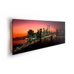 Bild New York Night I Schwarz - Orange - Holzwerkstoff - Papier - 156 x 52 x 2 cm