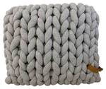 Grobstrick Kissen Cotton Tube, hellgrau Grau - Textil - 40 x 10 x 45 cm