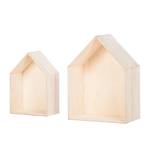 Huisvormige kubuskasten Mika 2-delige set - Berk