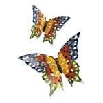 Deko-Schmetterling Mosaik 2-teilig Kunststein - Bunt