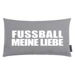 Coussin décoratif Fußball meine Liebe Tissu - Gris clair / Blanc