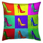 Dekokissen High Heels Multicolor - Naturfaser - 40 x 40 x 40 cm