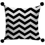 Coussin décoratif Karur Tissu - Noir / Blanc