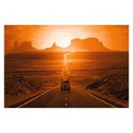 Impression d’art Monument Valley Marron - Orange - Bois manufacturé - Papier - 90 x 60 x 2 cm