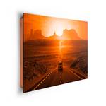 Impression d’art Monument Valley Marron - Orange - Bois manufacturé - Papier - 90 x 60 x 2 cm