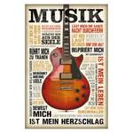 Impression d’art Musik ist Leidenschaft Multicolore - Bois manufacturé - Papier - 60 x 90 x 2 cm