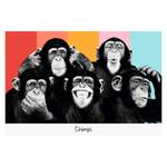 Afbeelding Schimpansen II Zwart - Grijs - Plaatmateriaal - Papier - 90 x 60 x 2 cm