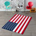 Tapijt USA Blauw - Rood - Textiel - 134 x 200 cm