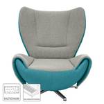 Fauteuil design Tom Tissu jaune moutarde / Gris marron - Gris / Bleu pétrole