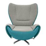 Fauteuil design Tom Tissu jaune moutarde / Gris marron - Gris / Bleu pétrole