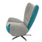 Fauteuil design Tom Tissu jaune moutarde / Gris marron - Gris / Bleu pétrole