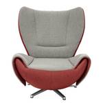 Designersessel Tom Webstoff Grau / Rot