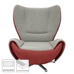 Designersessel Tom Webstoff Grau / Rot