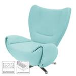 Fauteuil pivotant Tom Tissu jaune moutarde - Bleu ciel