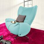 Fauteuil pivotant Tom Tissu jaune moutarde - Bleu ciel