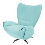 Fauteuil pivotant Tom Tissu jaune moutarde - Bleu ciel