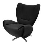 Fauteuil pivotant Tom Tissu jaune moutarde - Noir