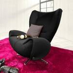 Fauteuil pivotant Tom Tissu jaune moutarde - Noir