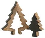 Weihnachtsbäume (2er Set) Schwarz - Holz teilmassiv - 13 x 3 x 15 cm