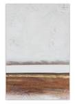 Tableau peint à la main Crumbling Facade Marron - Blanc - Bois massif - Textile - 60 x 90 x 4 cm