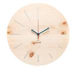 Horloge murale Azuhr swiss pine round Beige - En partie en bois massif - 30 x 30 x 4 cm
