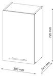 Badschrank Fame-Line 43564 Grau - Weiß - Holzwerkstoff - 30 x 72 x 35 cm