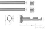 Gardinenstange Easy 2 lfg. Grau - Breite: 520 cm