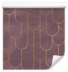 Papier Peint MOTIFS Style Art Déco Beige - Rose foncé - Mauve - Papier - Textile - 53 x 1000 x 1000 cm