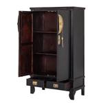 Dielenschrank China Town Mango teilmassiv - Schwarz