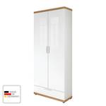 Armoire de vestibule Ellison Blanc brillant / Chêne sauvage brut de sciage