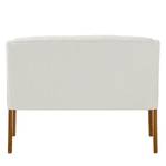 Banquette Austin Tissu - Chêne massif - Blanc / Chêne - Largeur : 118 cm