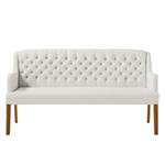 Banquette Austin Tissu - Chêne massif - Blanc / Chêne - Largeur : 170 cm