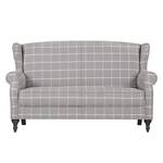 Diningsofa Cosimo II (3-Sitzer) Webstoff Grau kariert - Grau