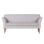 Diningsofa Svenja (3-Sitzer) Webstoff Grau/Grau kariert - Beige