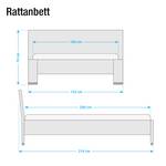 Doppelbett Barry Rattan - Weiß - 140 x 200cm