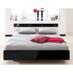 Lit double Beauvais Noir / Blanc alpin - 140 x 190cm