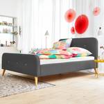 Gestoffeerd bed Klink geweven stof - Donkergrijs - 180 x 200cm