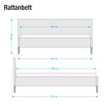 Lit double Osby Rotin - Marron - 180 x 200cm