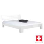 Tweepersoonsbed Perleto hoogglans - Hoogglans wit - 160 x 200cm